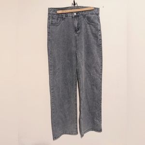 Straight leg jeans,high waisted with butterfly print on back